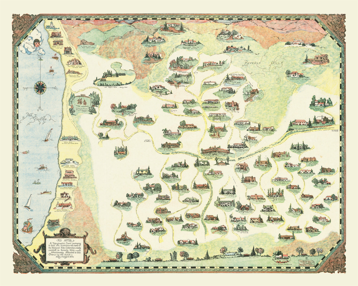 Vintage Map of Beverly Hills, California 1930