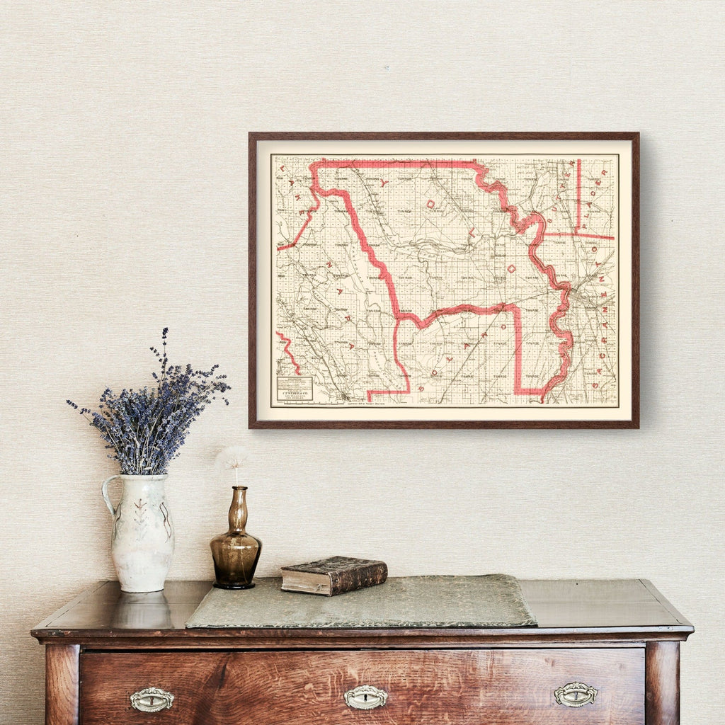 Vintage Map of Yolo County, California 1914