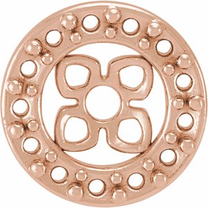 14K Rose Gold 8.5 mm ID Earring Jacket Mounting