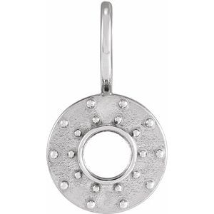 Platinum 4 mm Round Bezel-Set Halo-Style Charm/Pendant Mounting – image 7