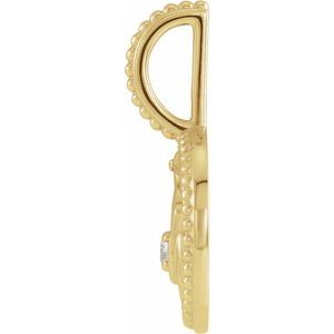 14K Yellow Gold Natural Blue Sapphire & .0025 CTW Natural Diamond Capricorn Charm/Pendant – image 3