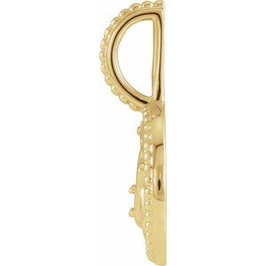 14K Yellow Gold 2 mm Round Capricorn Accented Zodiac Charm/Pendant Mounting – image 3