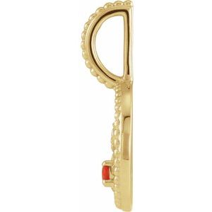14K Yellow Gold Natural Mexican Fire Opal & .0025 CTW Natural Diamond Taurus Charm/Pendant – image 3