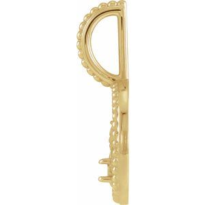 14K Yellow Gold 2 mm Round Taurus Accented Zodiac Charm/Pendant Mounting – image 3