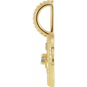 14K Yellow Gold Natural Aquamarine & .0025 CTW Natural Diamond Cancer Charm/Pendant – image 3