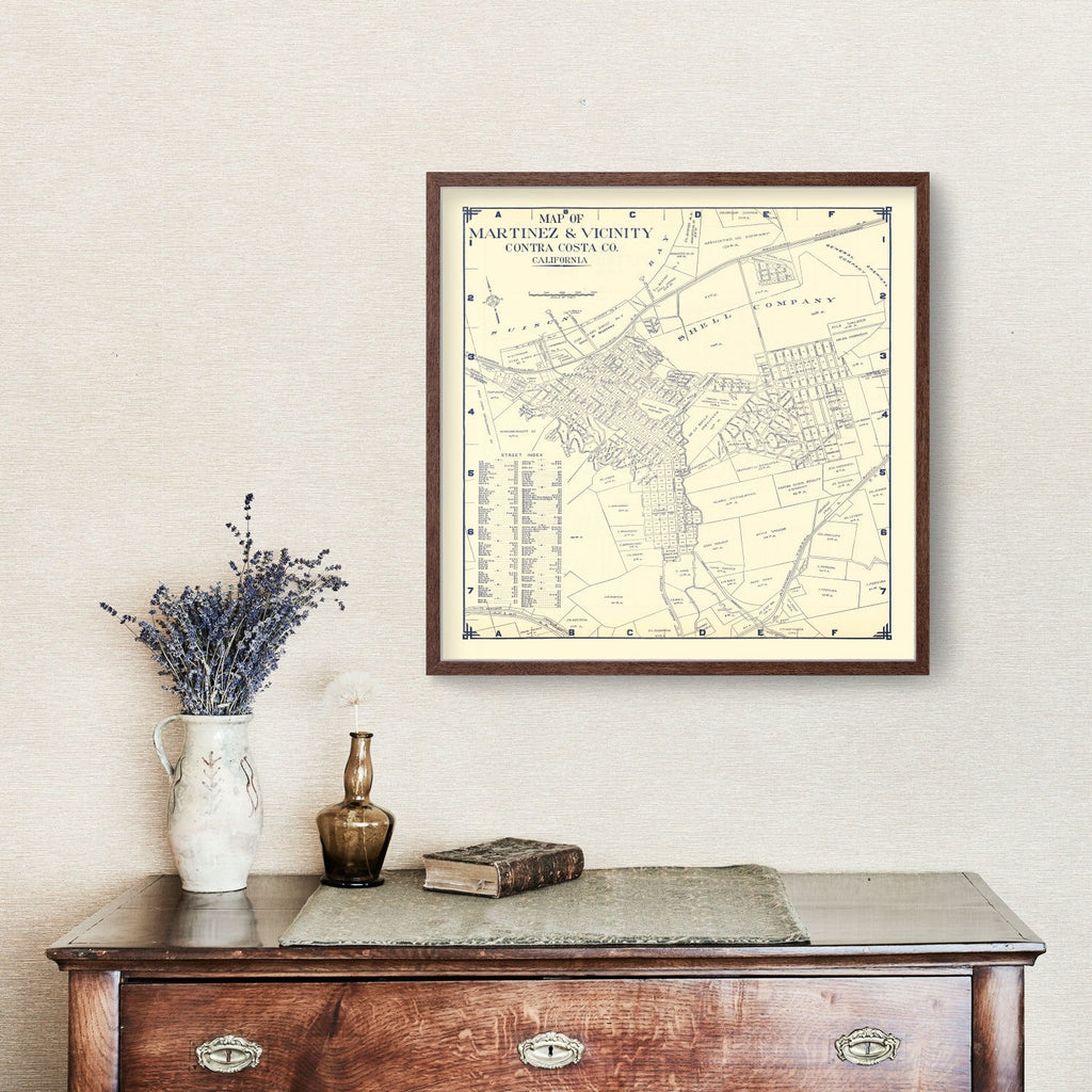 Vintage Map of Martinez, California 1920
