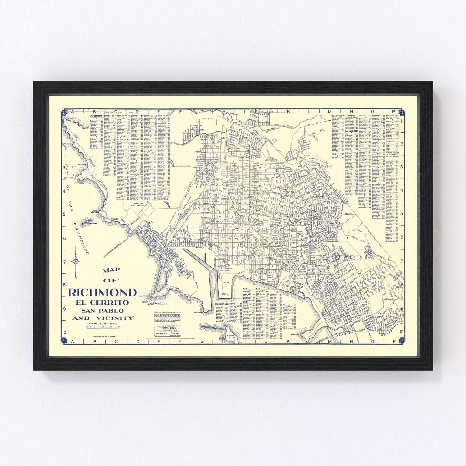 Vintage Map of Richmond, California 1920