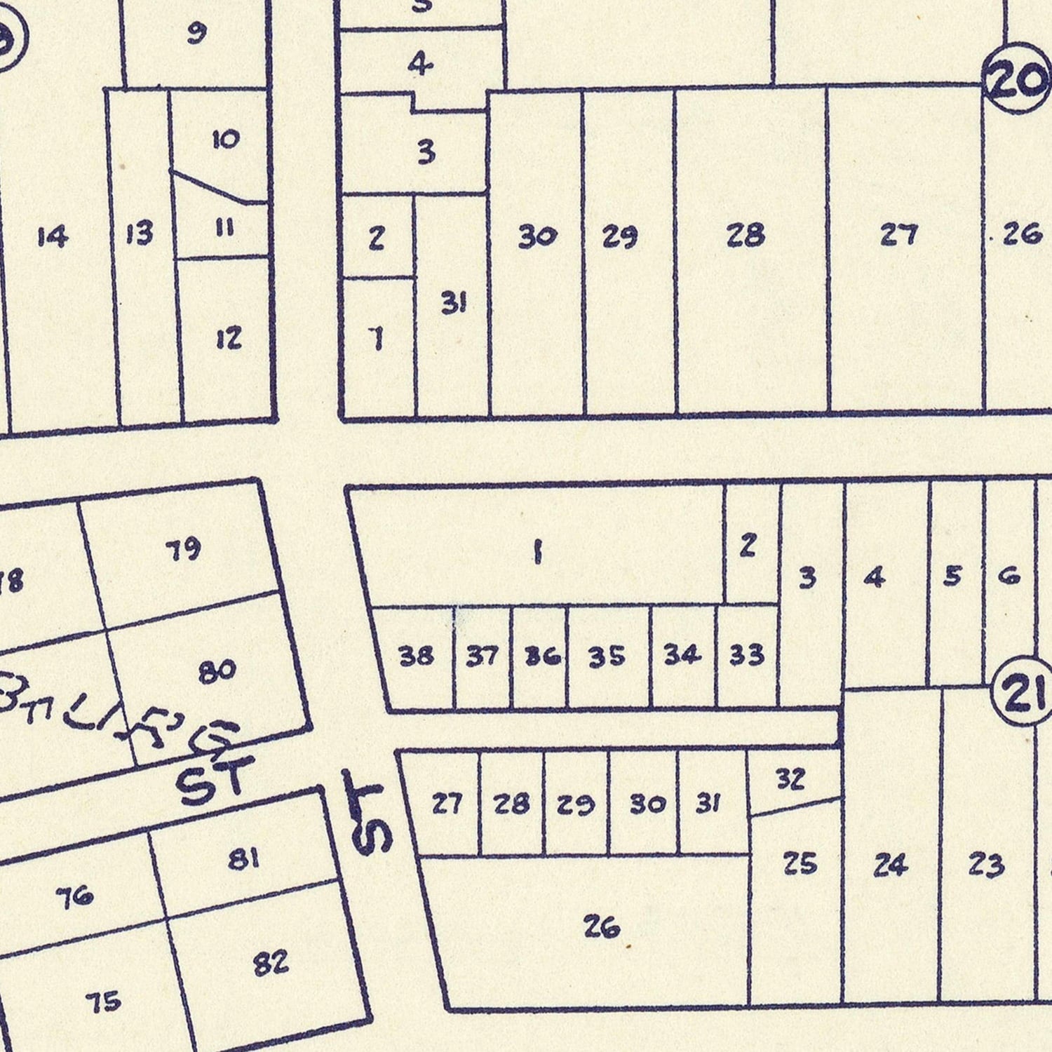 Vintage Map of Healdsburg, California 1920