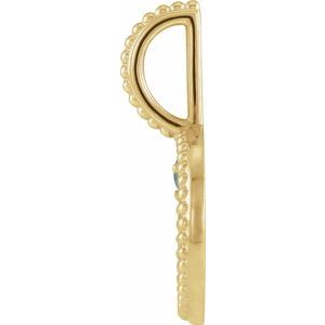 14K Yellow Gold Natural Blue Zircon & .0025 CTW Natural Diamond Scorpio Charm/Pendant