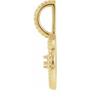 14K Yellow Gold 2 mm Round Sagittarius Accented Zodiac Charm/Pendant Mounting – image 3
