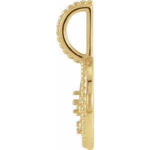 14K Yellow Gold 2 mm Round Aquarius Accented Zodiac Charm/Pendant Mounting – image 3