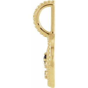 14K Yellow Gold Natural Black Spinel & .0075 CTW Natural Diamond Aquarius Charm/Pendant – image 3