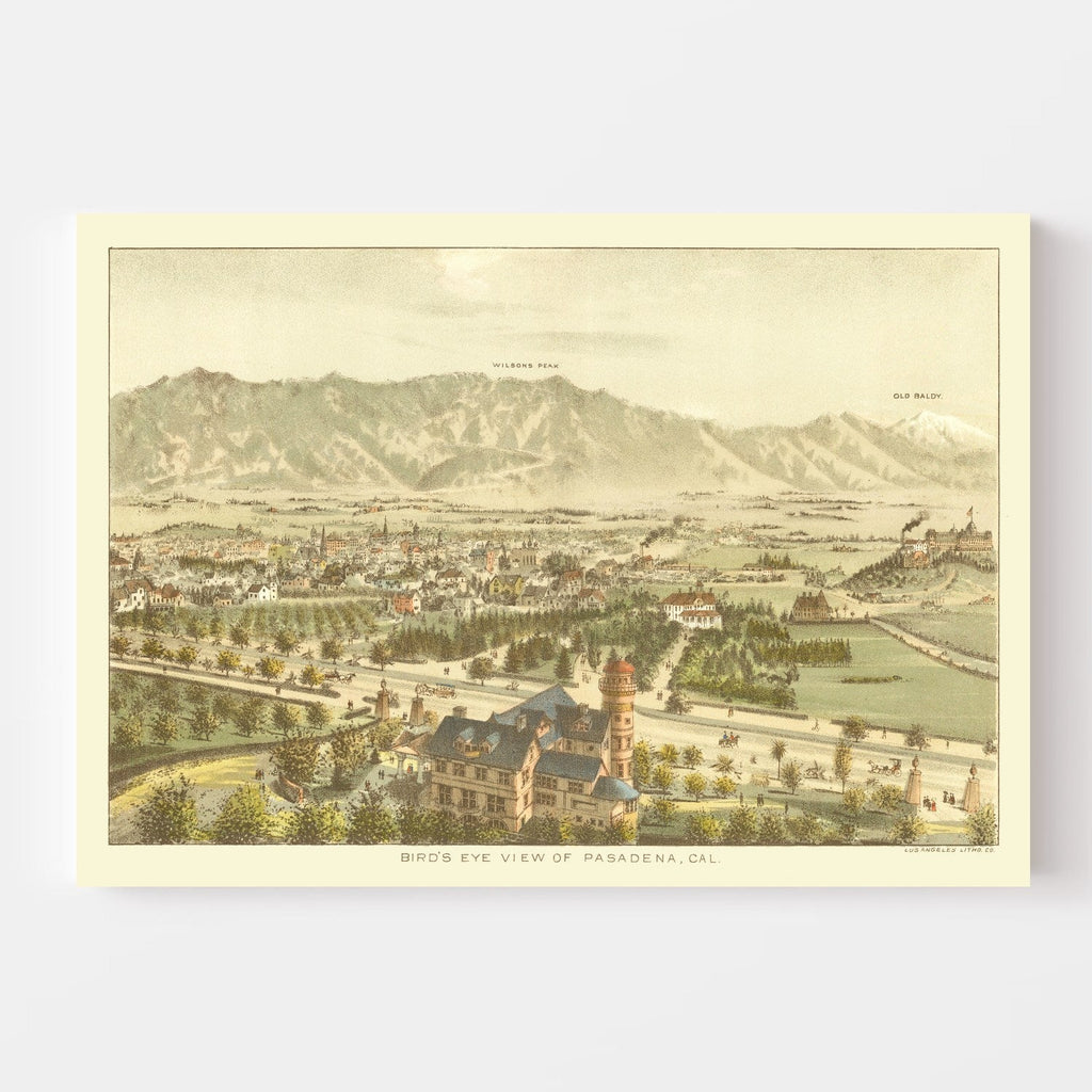 Vintage Map of Padadena, California 1892