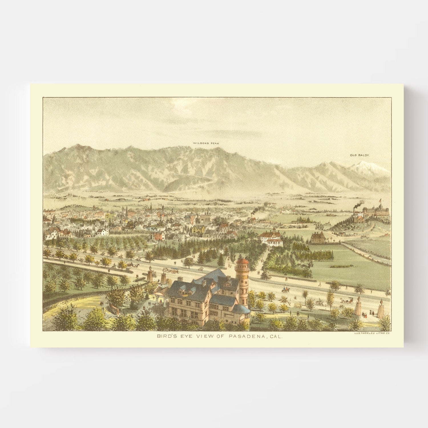 Vintage Map of Padadena, California 1892
