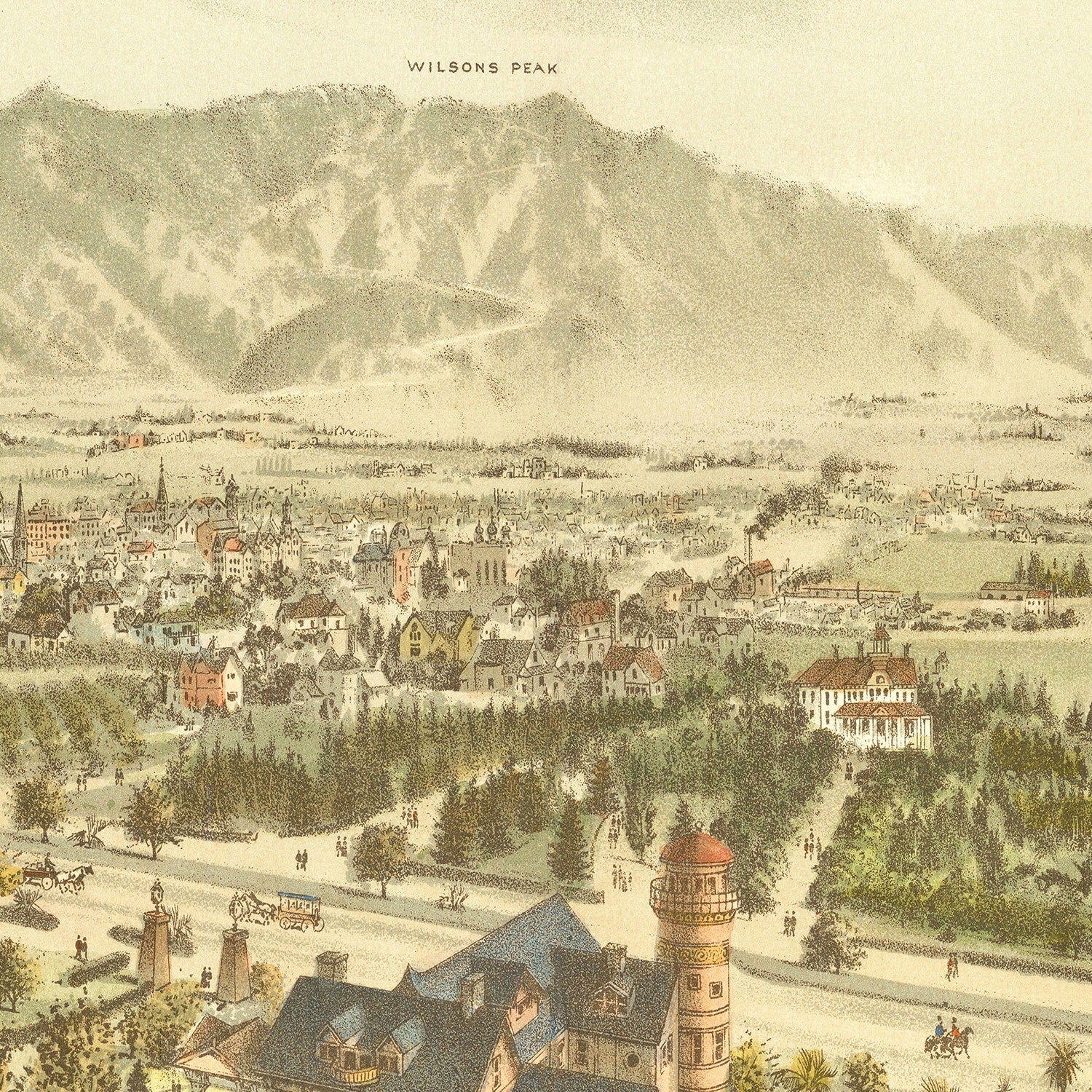 Vintage Map of Padadena, California 1892