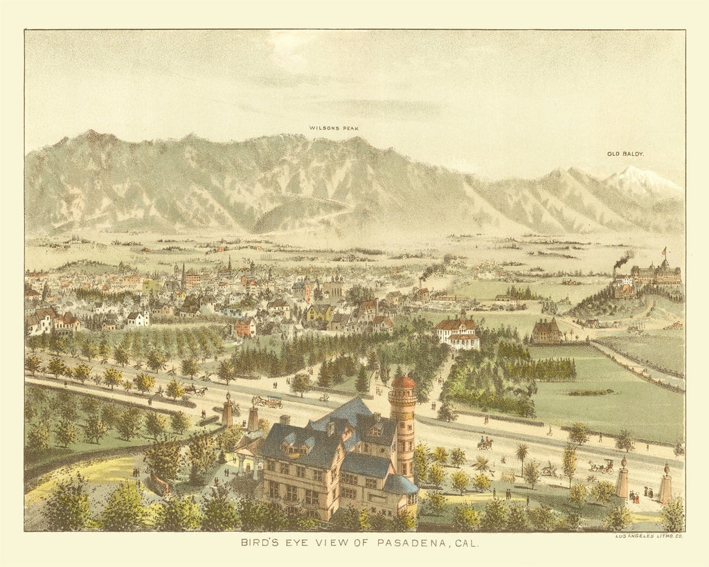 Vintage Map of Padadena, California 1892