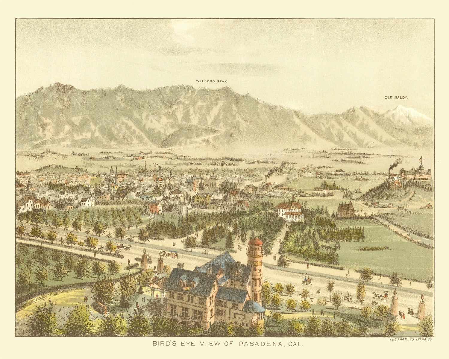 Vintage Map of Padadena, California 1892