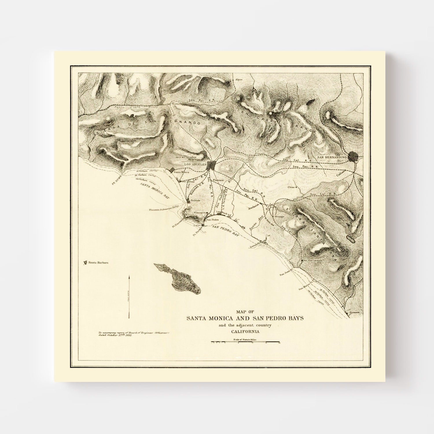 Vintage Map of Santa Monica, California 1892