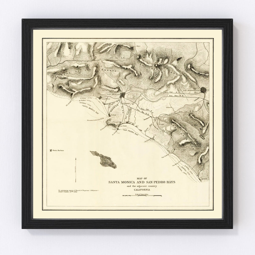 Vintage Map of Santa Monica, California 1892