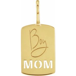 14K Yellow Gold Boy Mom Charm/Pendant