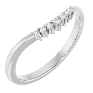 Platinum .06 CT Natural Diamond Contour Band