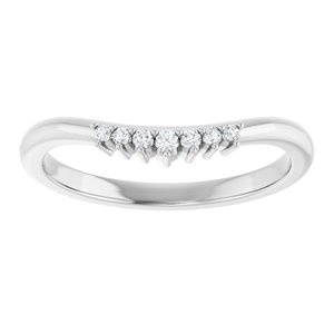 14K White .06 CT Natural Diamond Contour Band