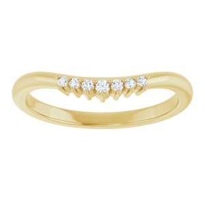14K Yellow .06 CT Natural Diamond Contour Band
