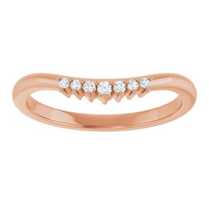 14K Rose .06 CT Natural Diamond Contour Band