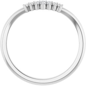 Platinum .06 CT Natural Diamond Contour Band