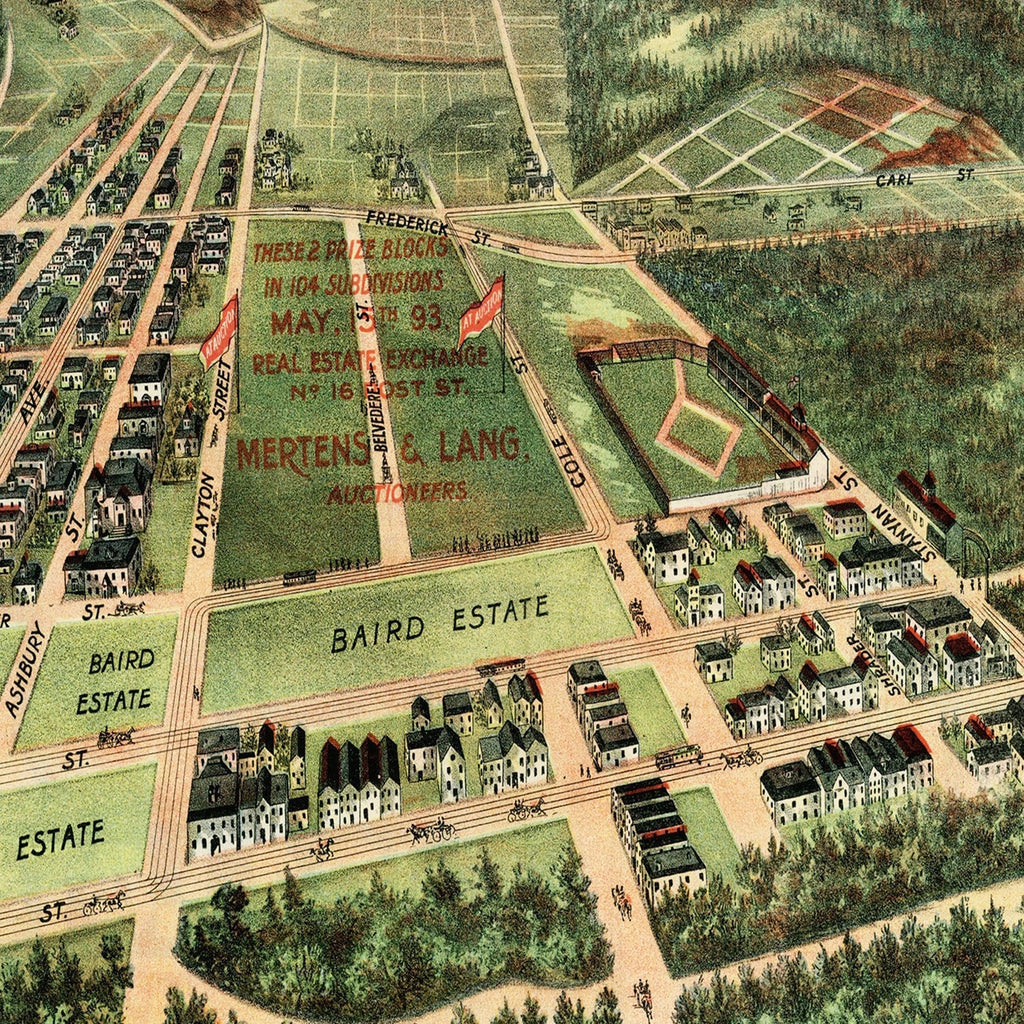 Vintage Map of Haight-Ashbury District, California 1893