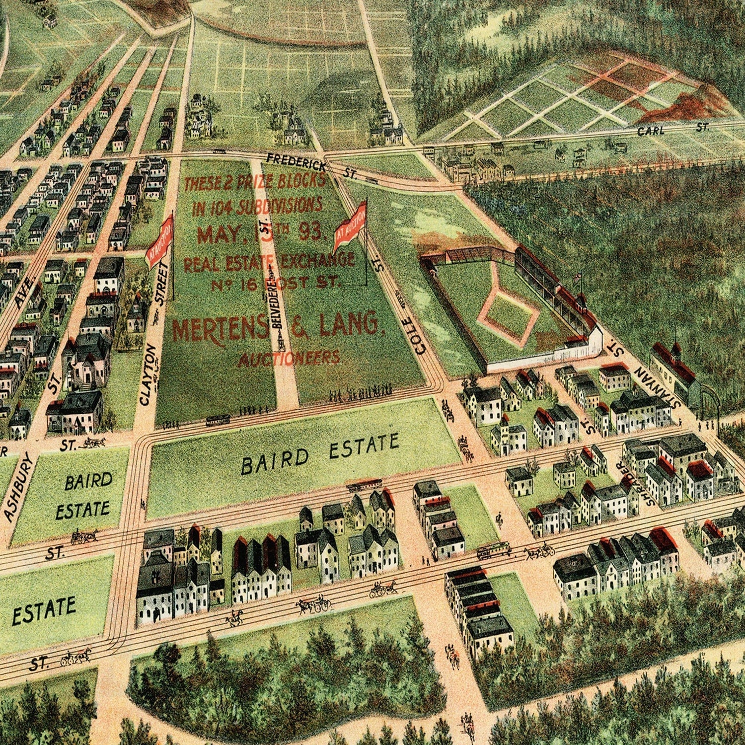 Vintage Map of Haight-Ashbury District, California 1893