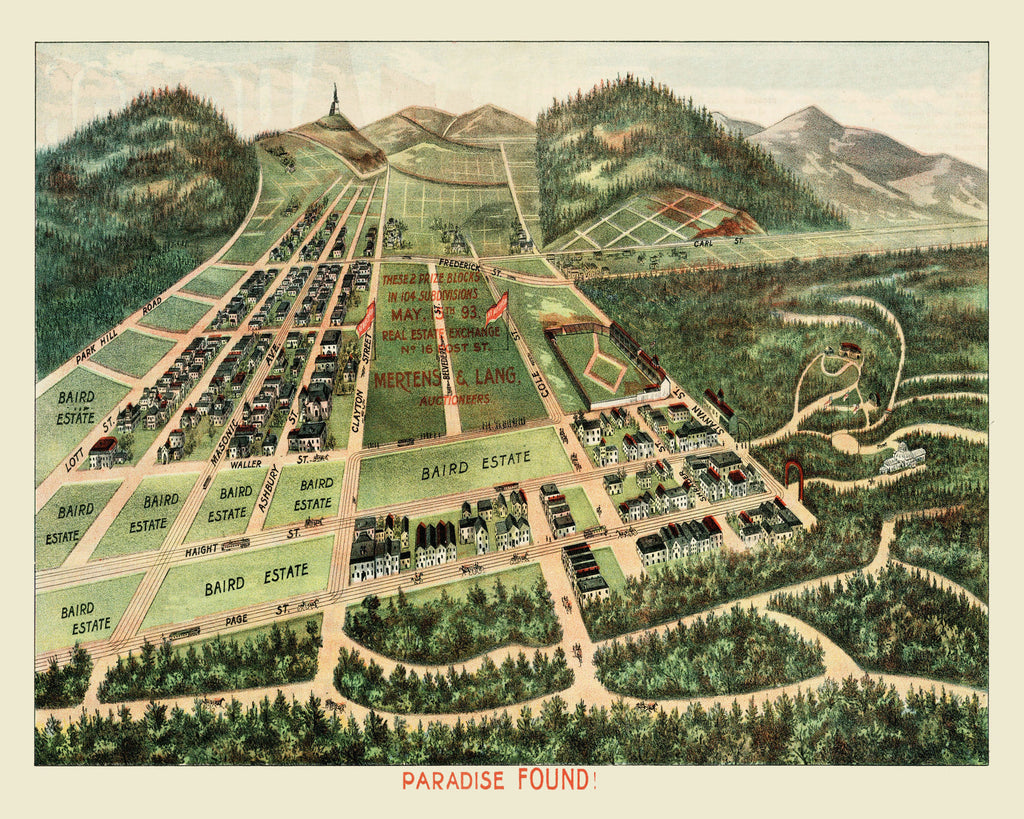 Vintage Map of Haight-Ashbury District, California 1893