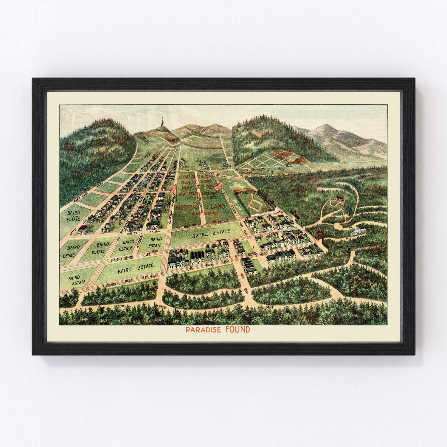 Vintage Map of Haight-Ashbury District, California 1893