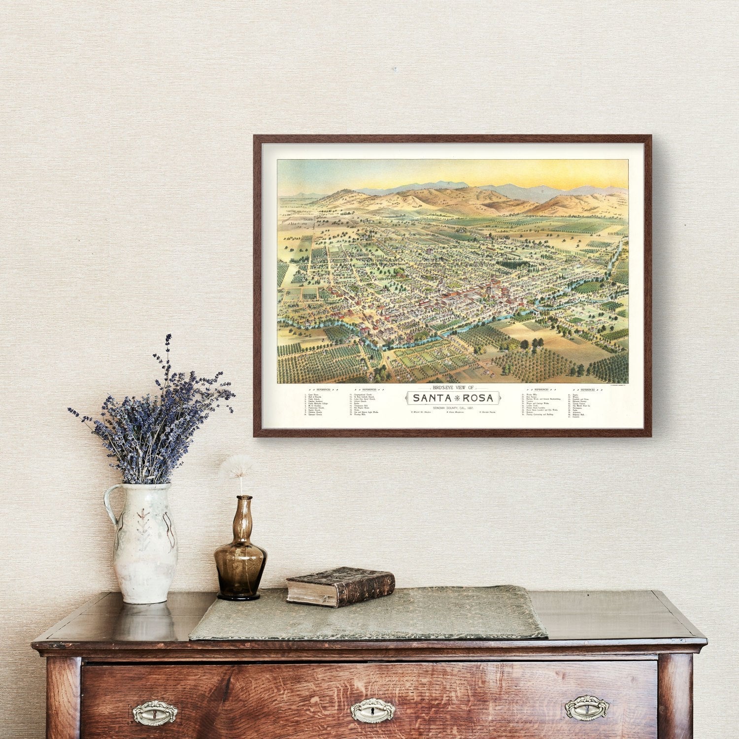 Vintage Map of Santa Rosa, California 1897