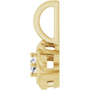 14K Yellow Gold 1/10 CT Natural Diamond Knot Pendant