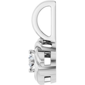 14K White Gold 1/10 CT Natural Diamond Knot Pendant