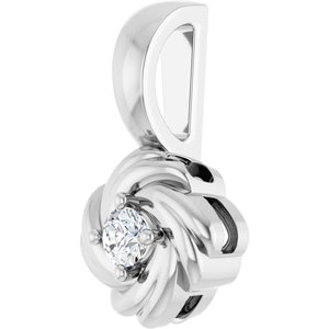 Platinum 1/10 CT Natural Diamond Knot Pendant