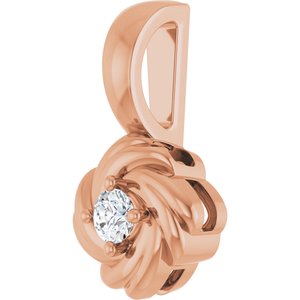14K Rose Gold 1/10 CT Natural Diamond Knot Pendant