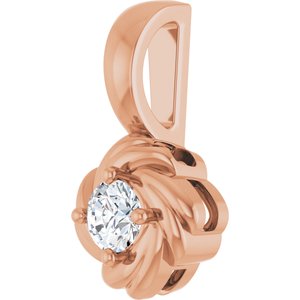 14K Rose Gold 1/5 CT Natural Diamond Knot Pendant