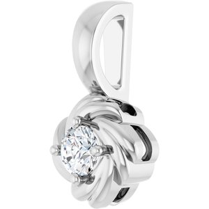 Platinum 1/5 CT Natural Diamond Knot Pendant
