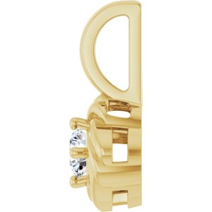 14K Yellow Gold 1/5 CT Natural Diamond Knot Pendant