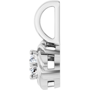 Platinum 1/5 CT Natural Diamond Knot Pendant