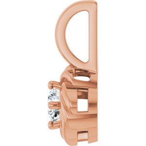 14K Rose Gold 1/5 CT Natural Diamond Knot Pendant
