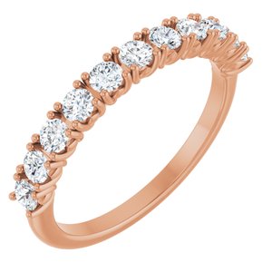 14K Rose 5/8 CTW Natural Diamond Anniversary Band