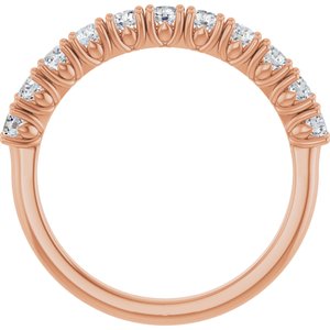 14K Rose 5/8 CTW Natural Diamond Anniversary Band