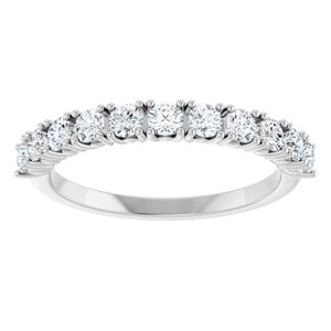 14K White 5/8 CTW Natural Diamond Anniversary Band