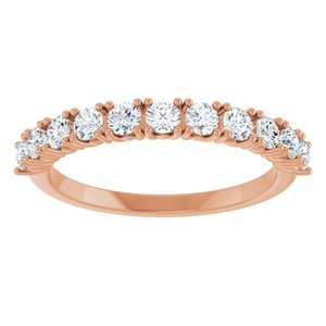 14K Rose 5/8 CTW Natural Diamond Anniversary Band