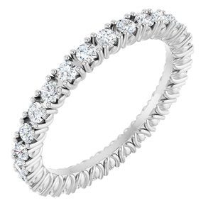 14K White 7/8 CTW Natural Diamond Eternity Band