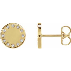 14K Yellow Gold .05 CTW Natural Diamond Full Moon Phase Earring