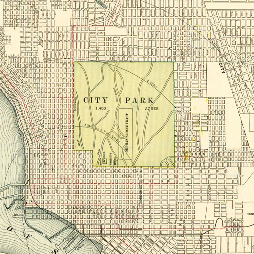 Vintage Map of San Diego, California 1902